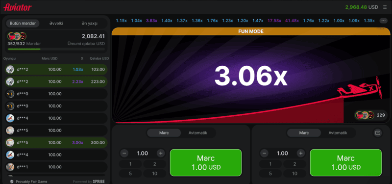 Pin Up Aviator rəsmi saytında